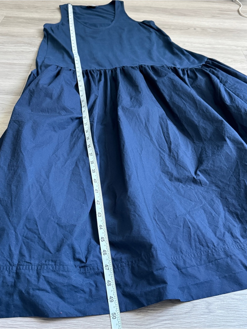 Goop Navy Balloon Midi Dress | Size 6 - Picture 6 of 7